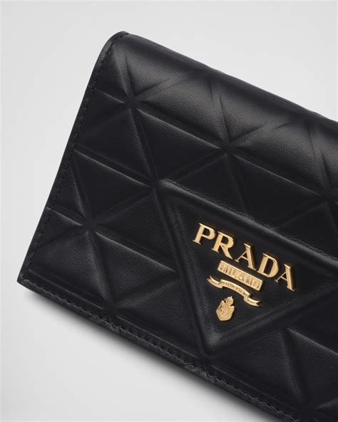 malette prada|Black Small Leather Wallet .